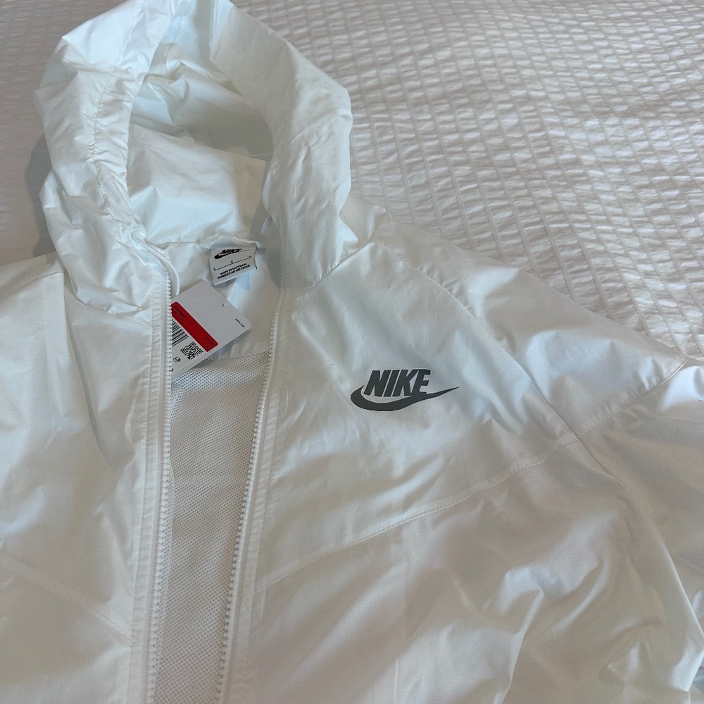 Nike White Windbreaker Jacket